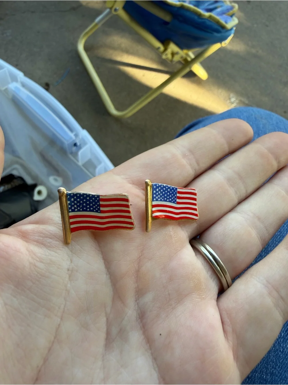 American Flag Lapel Pin Set - Patriotic Enamel Pins